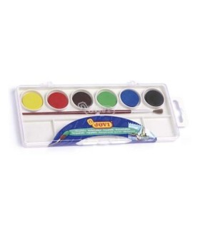 ACUARELAS JOVI PACK 6 COLORES SURTIDOS - PASTILLA 22mm + PINCEL - BRILLANTES