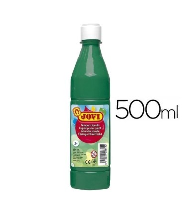 TEMPERA LIQUIDA VERDE OSCURO JOVI 500ml - LAVABLE -COLORES MEZCLABLES