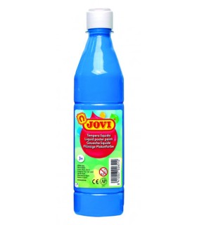 TEMPERA LIQUIDA AZUL CYAN JOVI 500ml - LAVABLE -COLORES MEZCLABLES