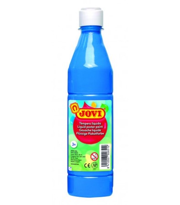 TEMPERA LIQUIDA AZUL CYAN JOVI 500ml - LAVABLE -COLORES MEZCLABLES
