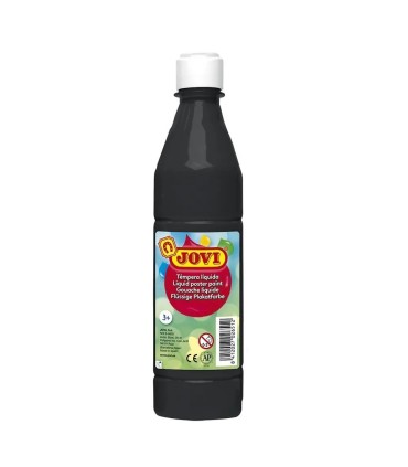 TEMPERA LIQUIDA NEGRA JOVI 500ml - LAVABLE -COLORES MEZCLABLES