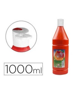 TEMPERA ESCOLAR JOVI ROJA 1 LITRO - ALTO PODER CUBRIENTE - SECADO RAPIDO