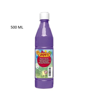 TEMPERA LIQUIDA VIOLETA JOVI 500ml - LAVABLE -COLORES MEZCLABLES