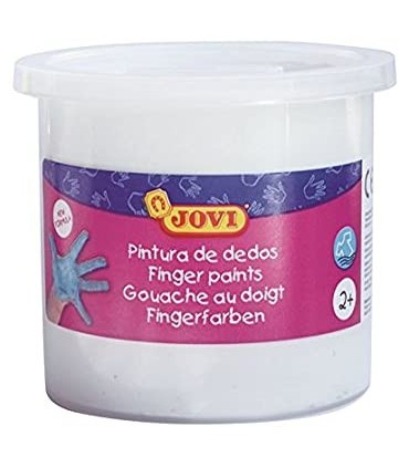 PINTURA DEDOS BLANCA 125ML - TEXTURA GELATINOSA - LAVABLE - NO TOXICOS