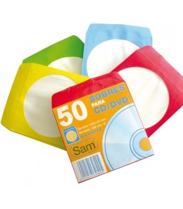 SOBRE PARA CD 4 COLORES SAM PAQUETE 50 UNIDADES 125x125mm