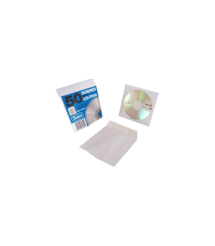 SOBRE PARA CD BLANCO SAM PAQUETE 50 UNIDADES 125x125mm
