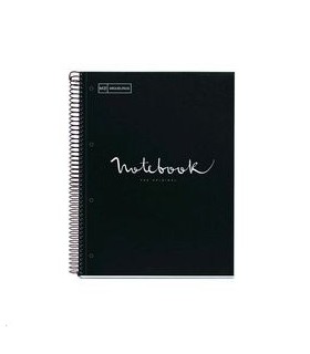 BLOC A-4 5MM TAPA CARTON DURO NOTEBOOK NEGRA 80H 90GR MIQUELRIUS