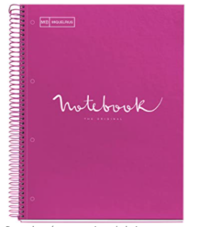 BLOC A-4 5MM TAPA CARTON DURO NOTEBOOK FUCSIA 80H 90GR MIQUELRIUS
