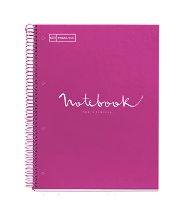 BLOC A-4 5MM TAPA CARTON DURO NOTEBOOK FUCSIA 80H 90GR MIQUELRIUS