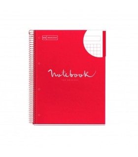 BLOC A-4 5MM TAPA CARTON DURO NOTEBOOK ROJO 80H 90GR MIQUELRIUS