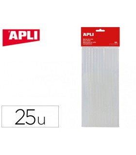 BARRAS SILICONA APLI 7 5mm x  20cm 25 UNIDADES