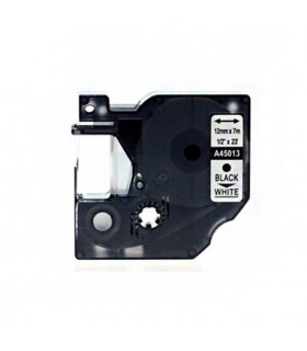 CINTA COMPATIBLE DYMO D1 45013 NEGRO-BLANCO 12mm X 7m