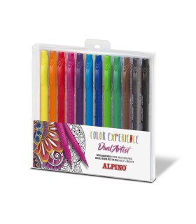 ROTULADOR DOBLE PUNTA DE PINCEL ALPINO 12 UNIDADES