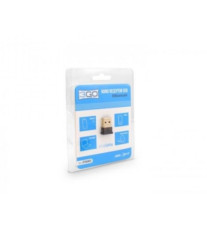 ADAPTADOR BLUETOOTH 3GO BTNANO2 - V4 0 - ALCANCE 30 METROS - USB 2 0