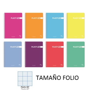 CUADERNO FOLIO ESPIRAL  Nº46 PACSA 80 HOJAS 90GR TAPA PLASTICO
