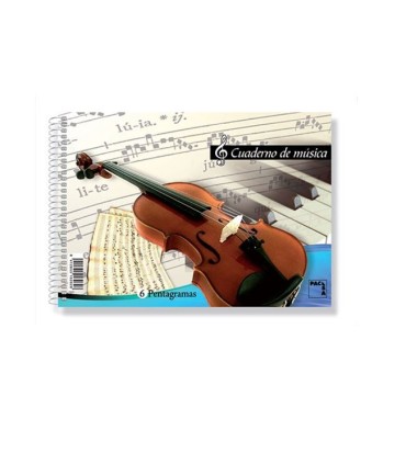 BLOC MUSICA 4º APAISADO PACSA 6 PENTAGRAMAS 20 HOJAS