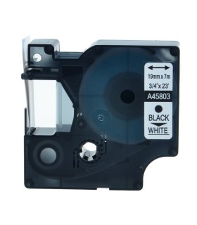 CINTA COMPATIBLE DYMO D1 45803 NEGRO-BLANCO S0720830 19mm X 7m