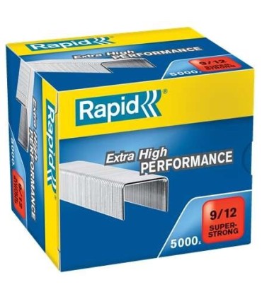 GRAPAS RAPID 9-12 GALVANIZADAS - CAJA DE 5000 GRAPAS - HASTA 90 HOJAS