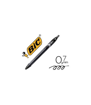 BOLIGRAFO BIC GEL-OCITY QUICK DRY NEGRO - PUNTA REDONDA 0 7mm - TRAZO 0 3mm