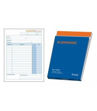TALONARIO ALBARAN DOHE 1-4 NATURAL DUPLICADO 50x2 HOJAS AUTOCOPIATIVAS