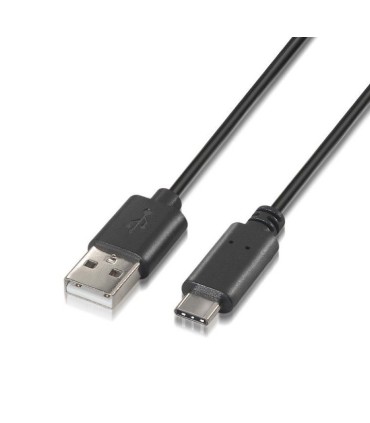 CABLE USB 2 0 AISENS A107-0051 NEGRO - USB MACHO - USB TIPO C - 1 METRO