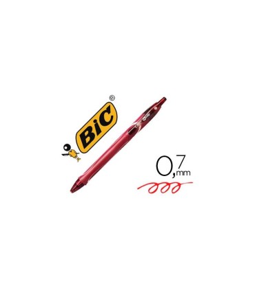 BOLIGRAFO BIC GEL-OCITY QUICK DRY ROJO - PUNTA REDONDA 0 7mm - TRAZO 0 3mm