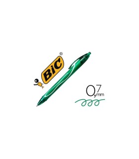 BOLIGRAFO BIC GEL-OCITY QUICK DRY VERDE - PUNTA REDONDA 0 7mm - TRAZO 0 3mm