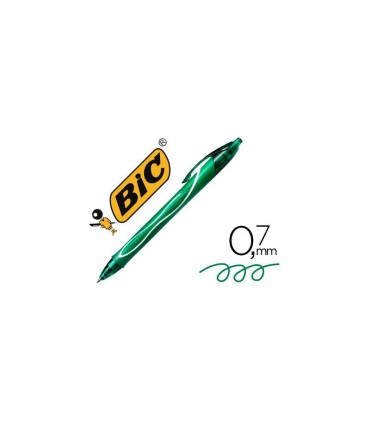 BOLIGRAFO BIC GEL-OCITY QUICK DRY VERDE - PUNTA REDONDA 0 7mm - TRAZO 0 3mm