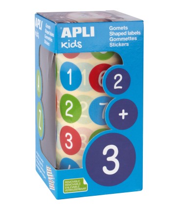 GOMETS CIRCULOS MULTICOLOR COLORES NUMEROS Ø 20mm