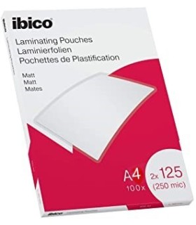 LAMINA PLASTIFICAR A-4 125 MICRAS IBICO PAQUETE 100 UNIDADES
