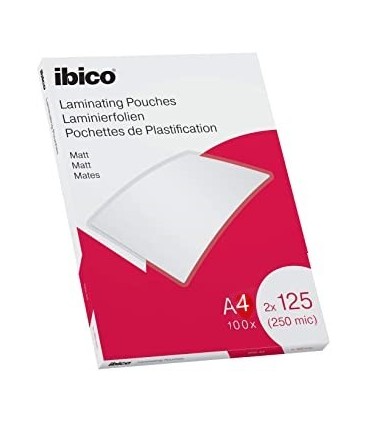 LAMINA PLASTIFICAR A-4 125 MICRAS IBICO PAQUETE 100 UNIDADES