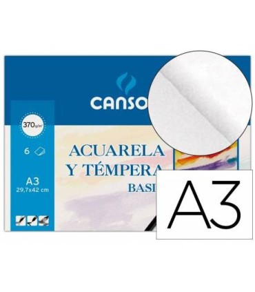 BLOC ACUARELA Y TEMPERA  CANSON A-3 32 5X46CM 370GR 10 HOJAS