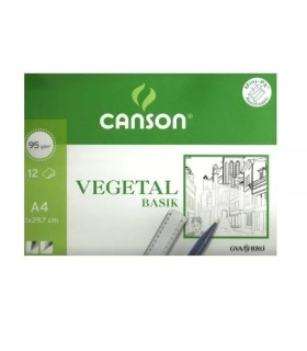 MINI-PACK PAPEL VEGETAL A4 12 HOJAS 95 GR-m2