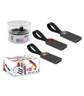PENDRIVE UMAY METALICO 32GB CON COLGANTE DE SILICONA - UBS 2 0