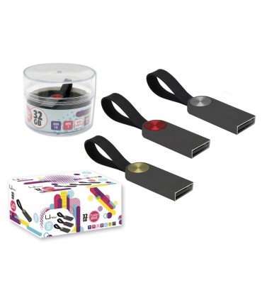 PENDRIVE UMAY METALICO 32GB CON COLGANTE DE SILICONA - UBS 2 0