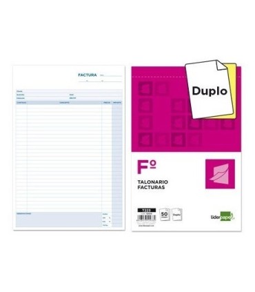 TALONARIO FACTURAS FOLIO DUPLICADOLIDERPAPEL