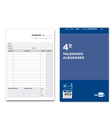 TALONARIO ALBARAN 4º DUPLICADO LIDERPAPEL
