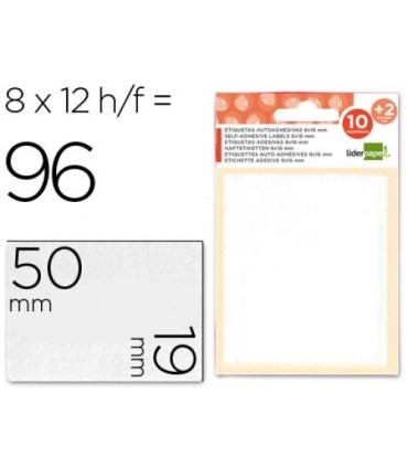 SOBRE ETIQUETAS AUTOADHESIVAS19x50mm LIDERPAPEL