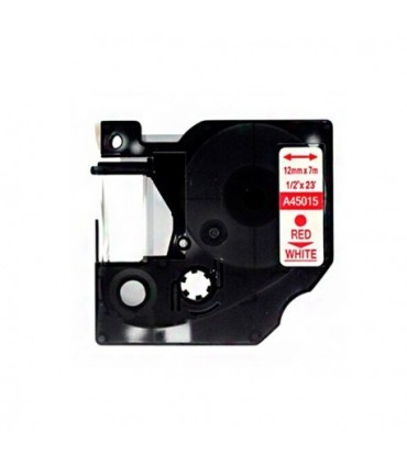 CINTA COMPATIBLE DYMO D1 45015 ROJO-BLANCO S0720550 12mm X 7m 