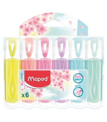 ROTULADOR FLUORESCENTE PASTEL MAPED PACK 6 COLORES SURTIDOS