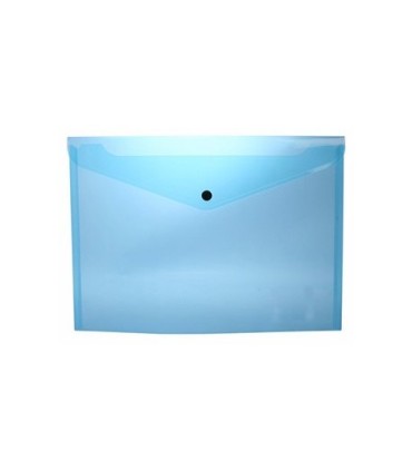 SOBRE 4º AZUL TRANSPARENTE POLIPROPILENO CON BROCHE PRYSE