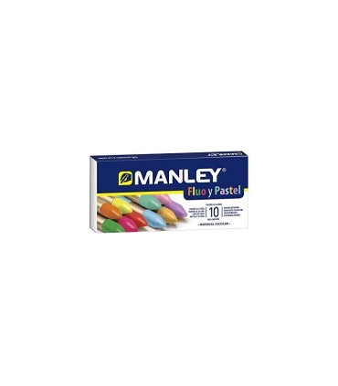 CERAS BLANDAS MANLEY 10 COLORES FLUOR Y PASTEL