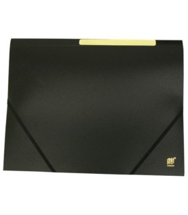 CARPETA DE GOMAS POLIPROPILENO 3 SOLAPAS NEGRA TRANSLUCIDA