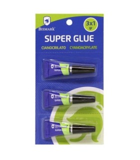 PEGAMENTO ADHESIVO INSTANTANEO MONODOSIS 3 UNIDADES DE 1GR SUPER GLUE