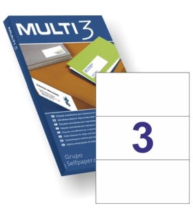 ETIQUETAS ADHESIVAS MULTI3 210x99mm - PAQUETE DE 100 HOJAS