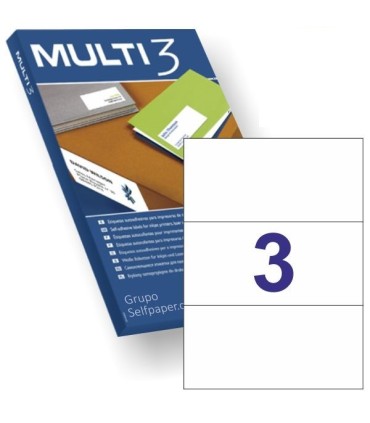 ETIQUETAS ADHESIVAS MULTI3 210x99mm - PAQUETE DE 100 HOJAS