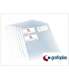 FUNDAS PORTA TARJETA GRAFOPLAS A-4 4 TALADROS 10 UNIDADES