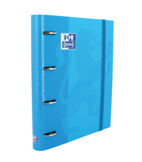 CARPETA 4 ANILLAS OXFORD CON RECAMBIO EUROPEANBINDER 5X5 AZUL TURQUESA
