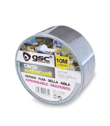 ROLLO CINTA AMERICANA GSC IMPERMEABLE GRIS 50mm X 10 metros