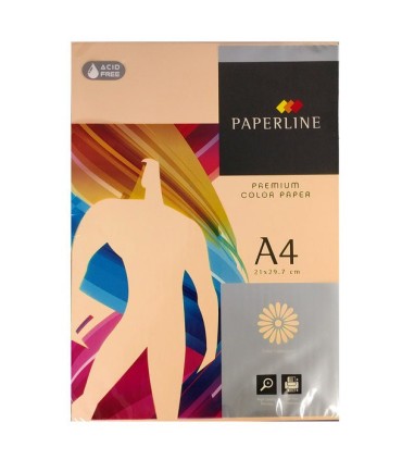 PAQUETE DE 500 FOLIOS 80GR A-4 SALMÓN PAPERLINE